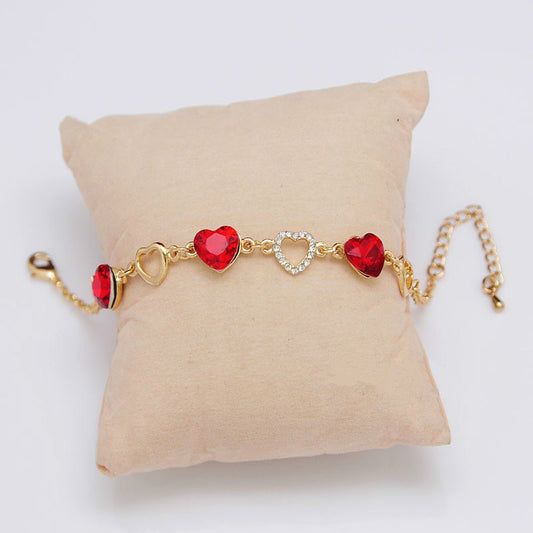 Peach Heart Love Interlocking Bracelet