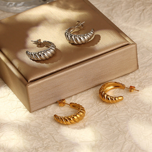Retro Croissant Hoop Earrings