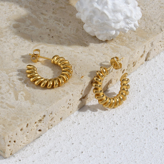 Round Twisted Hoop Earrings