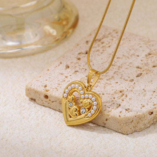 Hollow-out Heart-shaped Pendant Necklace