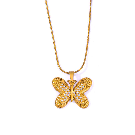 Butterfly-shaped Pendant Necklace