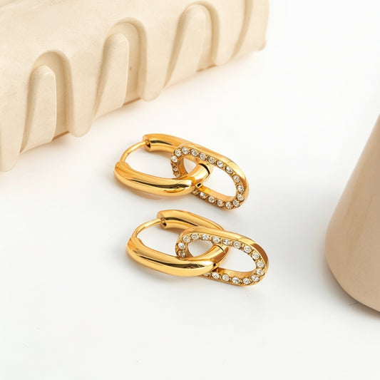 Classic Zircon Buckle Earrings