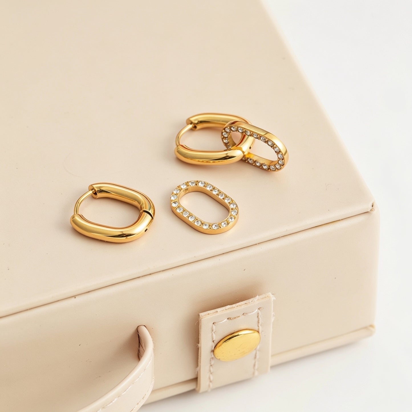 Classic Zircon Buckle Earrings